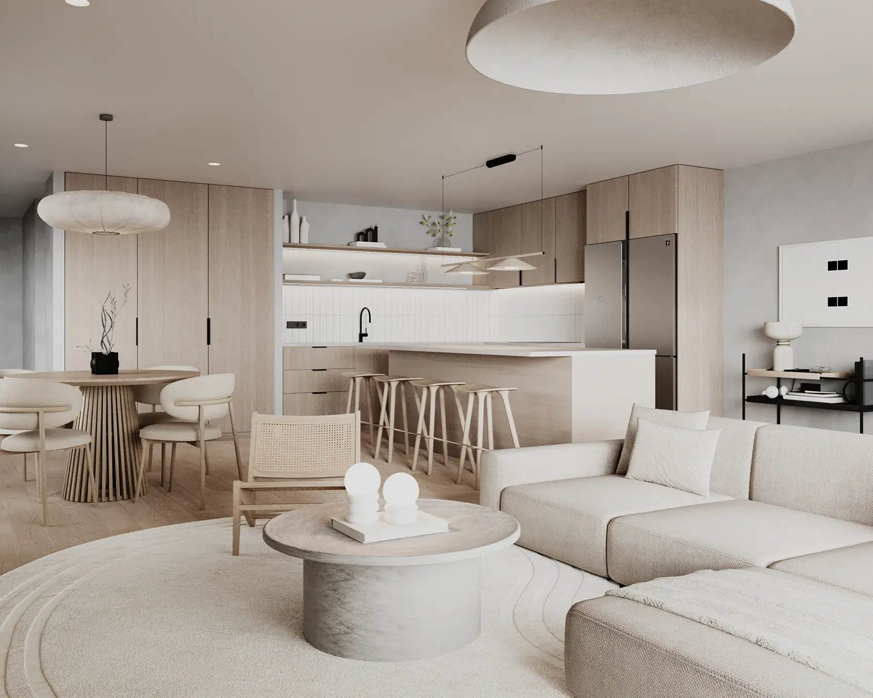 interior design image of the kitchen and living